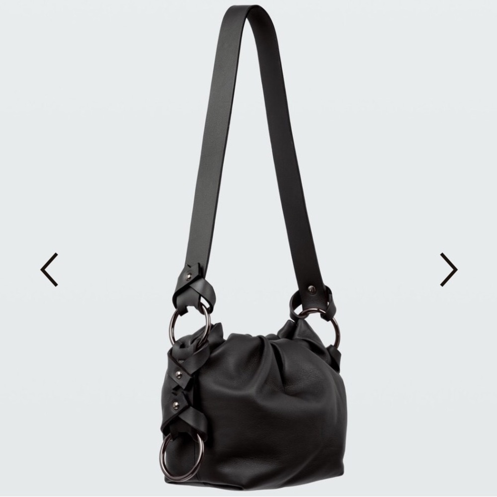 NWT $590 Dorothee Schumacher Leather Put A Ring On It Pouch Bag Crossbody Black
